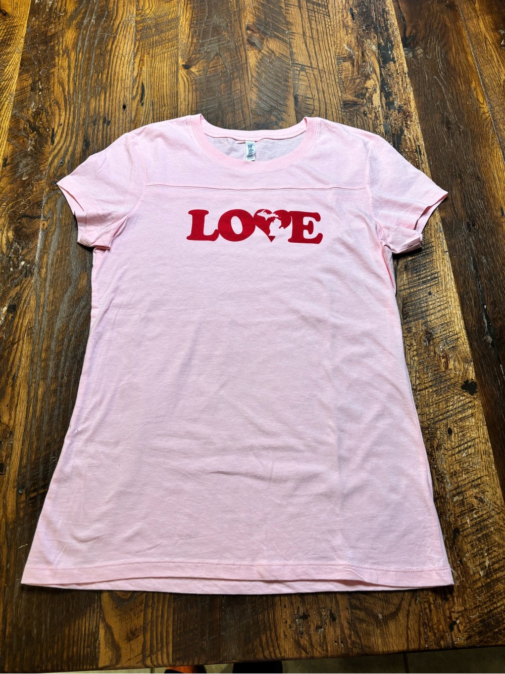 Pink and red Love (Michigan) tshirt